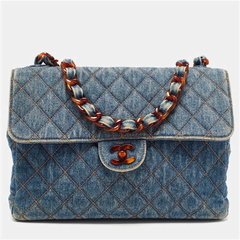 chanel blue denim classic flap bag|chanel quilted single flap bag.